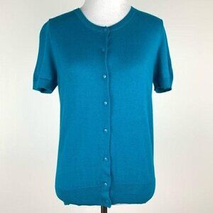 Ann Taylor loft outlet sweater sz M blue cardigan